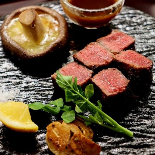 【カジュアルフルコース】黒樺牛 フィレ 鉄板焼きステーキコース  大(180g)