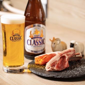 【★二次会コース★21時以降限定】人気のラム刺しと牡蠣に生ビール込み2時間飲み放題付