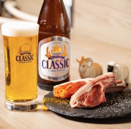 【★二次会コース★21時以降限定】人気のラム刺しと牡蠣に生ビール込み2時間飲み放題付