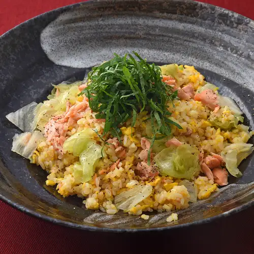 秋鮭と大葉の炒飯