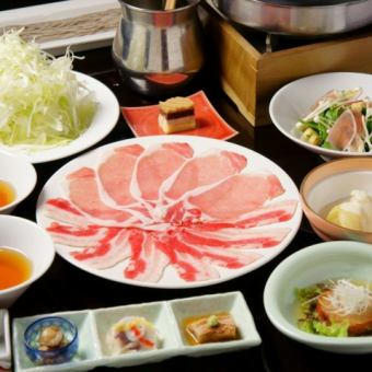 ≪極上黒豚しゃぶしゃぶコース≫お造3種盛・山形県玄蕎麦付全7品　