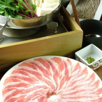 ≪特選黒豚しゃぶしゃぶコース≫季節の煮物・一品料理付　全8品　