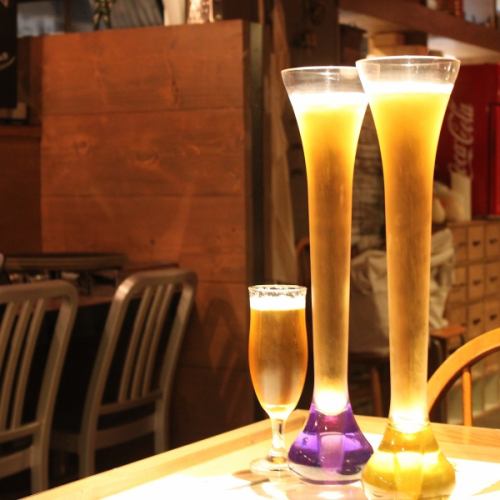 ◇ Sapporo Classic to drink because it is a half yard glass ◇