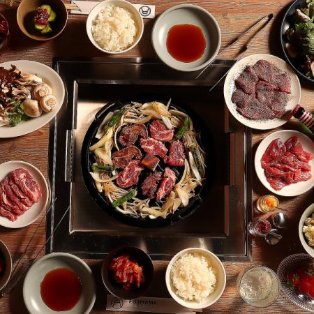 [FUJIYAMA course] Enjoy 3 types of Genghis Khan including raw lamb ♪ 120 minutes all-you-can-drink course with draft beer \4,500