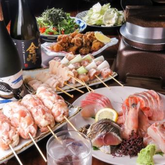 【エビスの新年会贅沢コース】旬の魚刺身7種盛を堪能！9品 瓶ビール含む2H飲み放題付き 5,500円