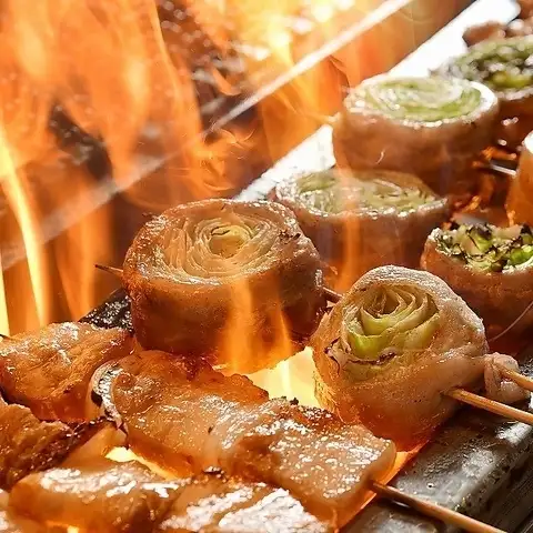 생맥주에 궁합 발군!!자랑의 닭꼬치, 야채 감아 꼬치☆