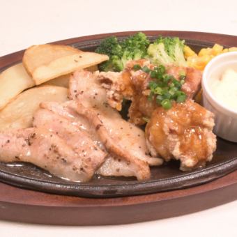 Fatty pork with salt sauce & chicken nanban