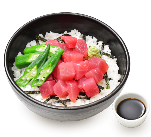 まぐろ丼[醤油・わさび付き]