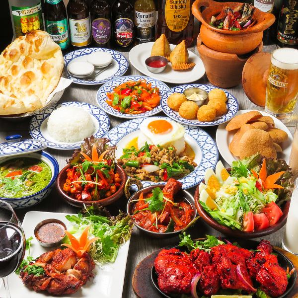 ◆選べる5つのコース◆お料理のみ1,600円~ 全コース+1,800円で生ビール付2時間飲み放題付♪