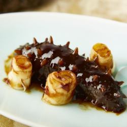 Braised sea cucumber with green onions