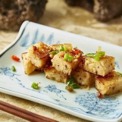 Radish mochi stir-fried with XO sauce