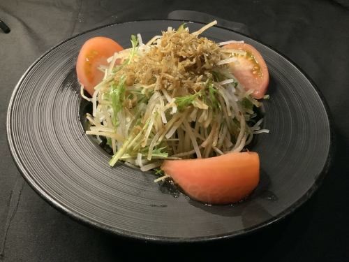 Crispy salad with mizuna and radish