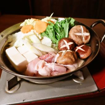 桜姫鶏の旨出汁鍋付!【4,500円コース】8品+2時間飲み放題付◆宴会におすすめ!会社仲間と是非♪