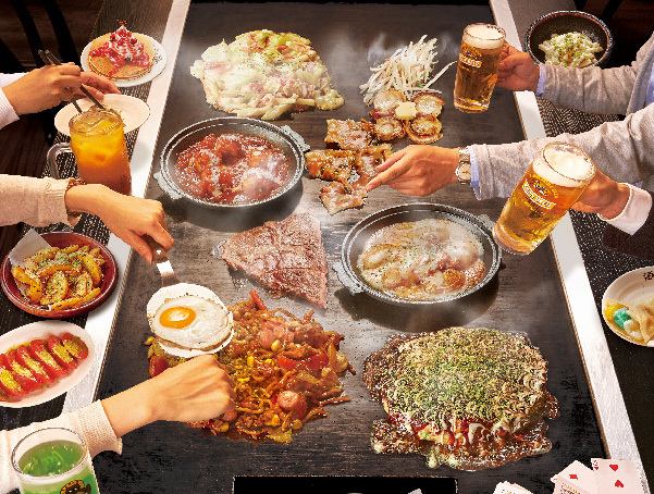お得！ステーキ/お好み焼き/もんじゃ‥全50種が食べ放題！！