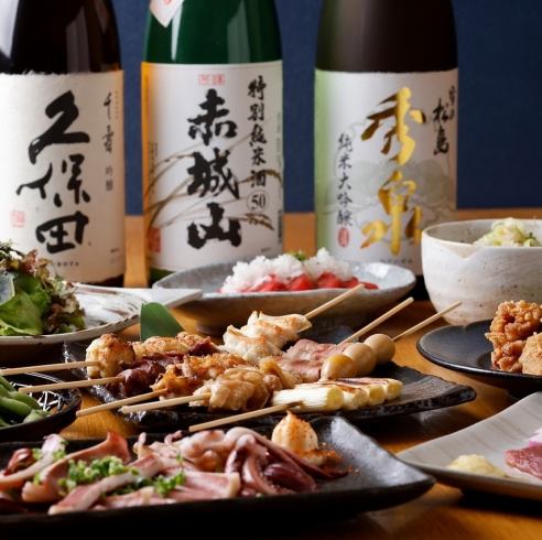 隠れ家のような串焼き・海鮮料理居酒屋。お一人様からご宴会貸切30名様まで対応可！