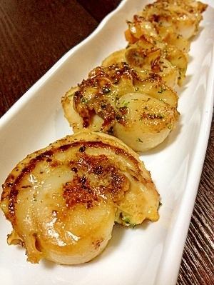 採りたてホタテ貝のバター焼き