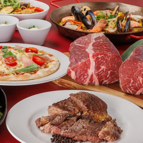 【この内容で、この価格は超お得！】アンガスビーフステーキ食べ放題のディナープラン＆飲み放題付