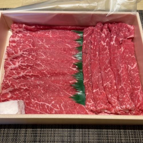 Japanese black beef for sukiyaki and shabu-shabu