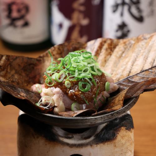 鶏の朴葉味噌焼