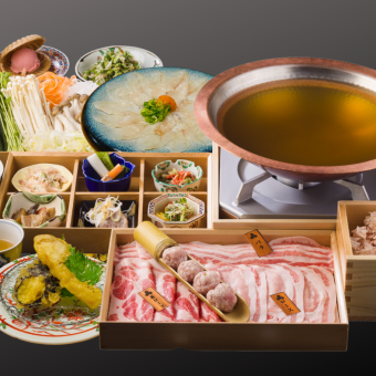 忘新年会コース【下関産ふぐ（てっさ・てっちり）・松茸の天ぷら】いつもの飲み放題付