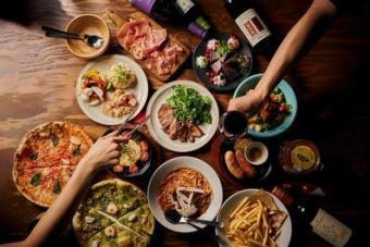 【프리미엄 코스】180분 음료 무제한! 30종 중에서 선택할 수 있는 명물 피자&생햄 모듬 등 전 14품★4500엔