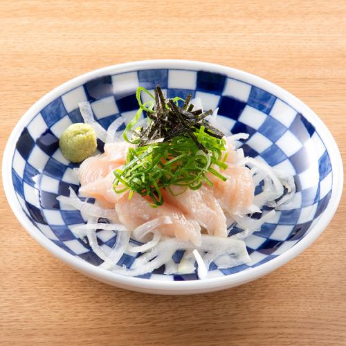 Domestic chicken fillet sashimi