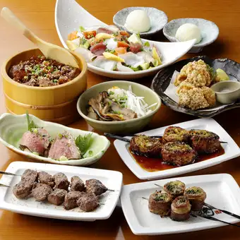和牛の逸品料理に野菜巻き串に〆の牛飯!送別会や宴会,飲み会に『極コース(飲み放題なし)』