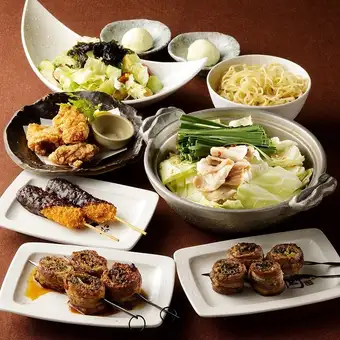 野菜巻き串,串焼きに逸品料理『旨し料理の雅コース(飲放付)』各種宴会,歓迎会,送別会,飲み会に