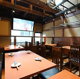 The space is open from the first floor to the third floor.You can also watch sports on the large TV on the second floor!