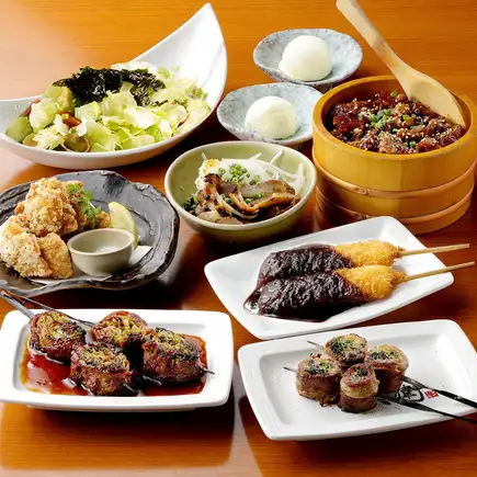 The "Miyabi Course" (without all-you-can-drink) features vegetable skewers, exquisite dishes, and sweet and spicy pork rice to finish off the meal. Perfect for welcome and farewell parties.