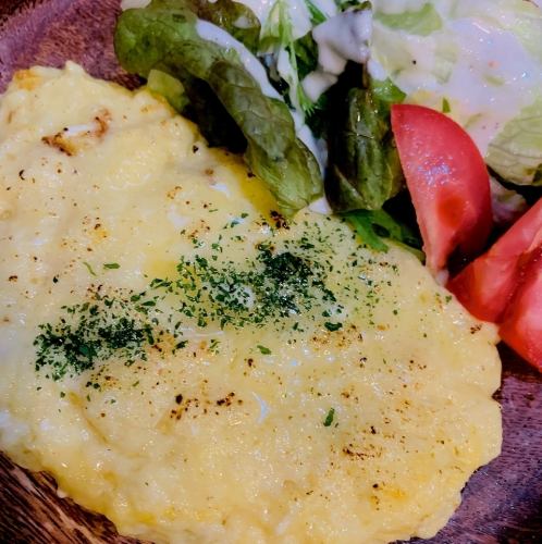 Yam and cheese omelette