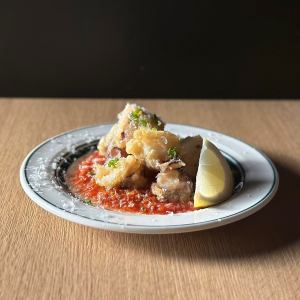 Fried fish with Arrabiata sauce