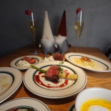 [Limited to December 23rd/24th/25th] A cute, individually-served special Christmas course☆.〇【All 9 items】 9,000 yen