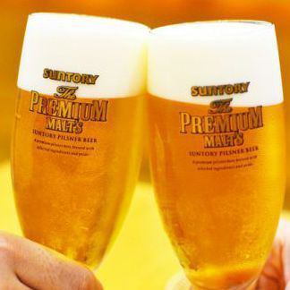 包括生啤酒在内的100种以上的120分钟无限畅饮980日元！