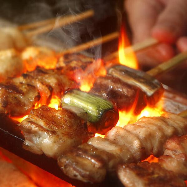 【朝〆大山鶏の焼き鳥】朝〆の新鮮なお肉を職人技で！