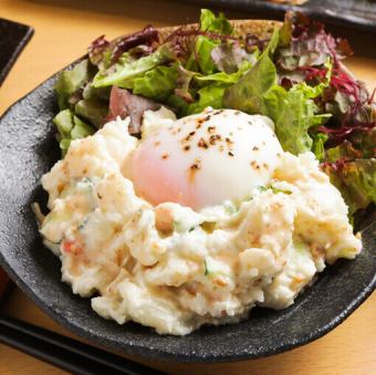 Potato salad with soft-boiled egg