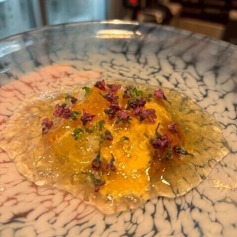 雲丹と蟹のジュレかけ（Sea Urchin and Crab with Gelee）