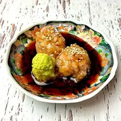 Raw chicken meatballs (with special sauce/salt and sesame oil)