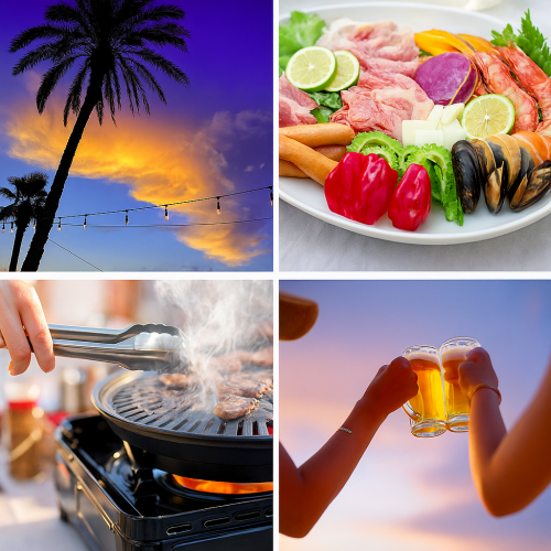 【開放的なテラスで楽しむBBQ】