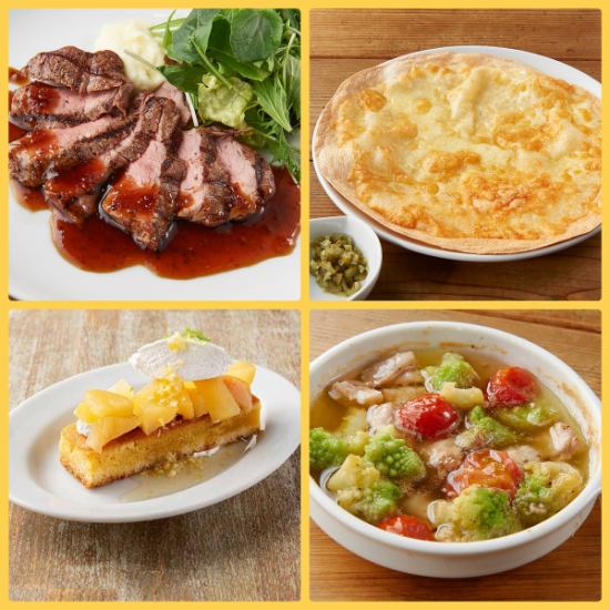 Meals only are also welcome♪ Meat, pizza, ajillo, and a variety of desserts are available★