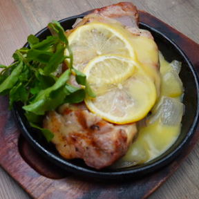 Grilled Soft Pork Loin Garlic Lemon Sauce