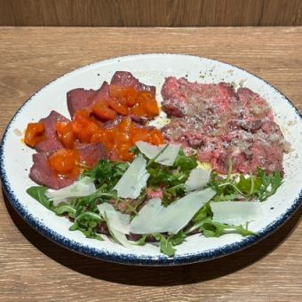 肉のカルパッチョ3種盛り合わせ