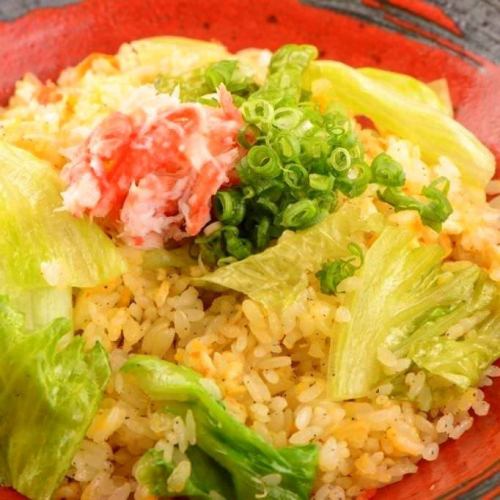 Snow crab and lettuce fried rice