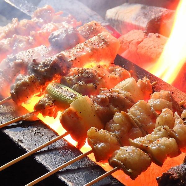 [Authentic charcoal grill] Yakitori is finally here! You can order from just one piece!! Yakitori [all-you-can-eat] course is also popular!