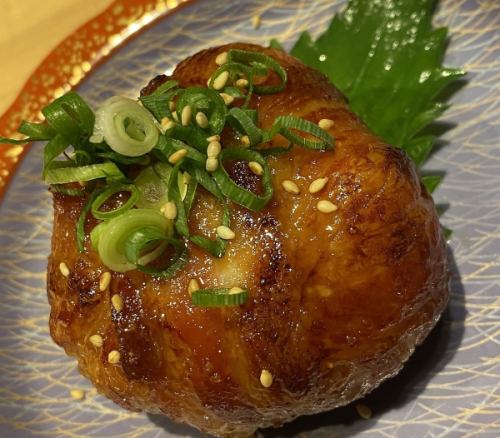Meat-wrapped rice ball