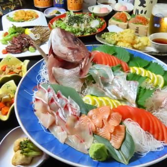 【5月】豪華宴會套餐★鮮魚、雞肉、牛肉等美味齊聚☆9道菜6000日元套餐含無限暢飲※週五、週六、週日、假日6500日元
