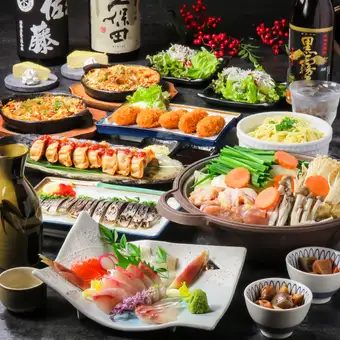 『九州食彩マーラー鍋コース』★刺身盛り合せや地鶏の麻辣（マーラー）鍋等♪飲放題付9品6,000円