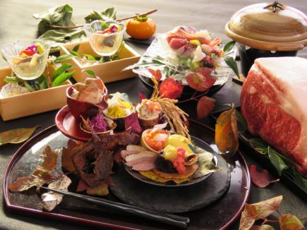 November - No need to separate! 10 dishes including Nakajima Farm beef, sea urchin, crab, and abalone chawanmushi for 5,000 yen