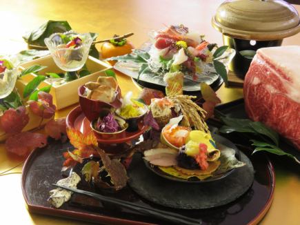 ``All-you-can-drink included'' No need to share 8 items including 5 special sake appetizers, carefully selected parts of Nakajima Farm beef, etc. 10,000 yen