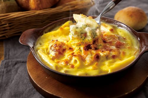 Chicken and bacon cream gratin